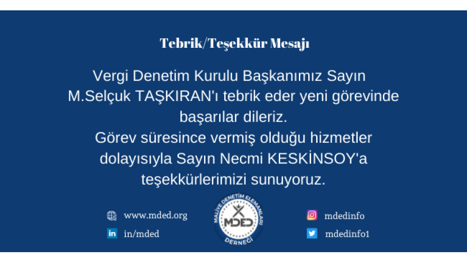 Tebrik/Teşekkür Mesajı